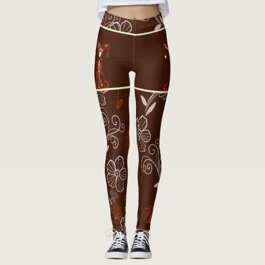 Motivering Chat Japonais & Chrysanthema Leggings (Voorkant)
