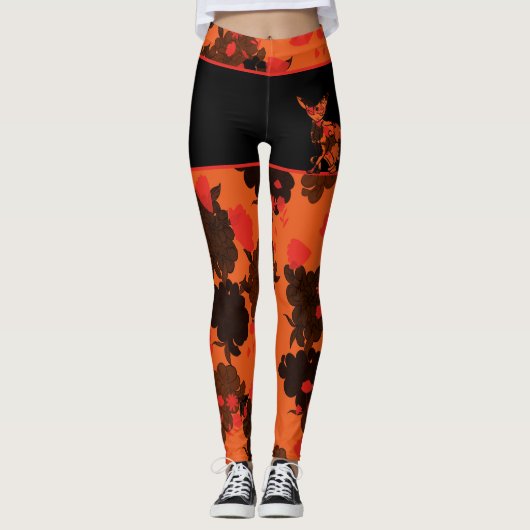 Motivering Chat Japonais & Chrysanthema Leggings (Voorkant)