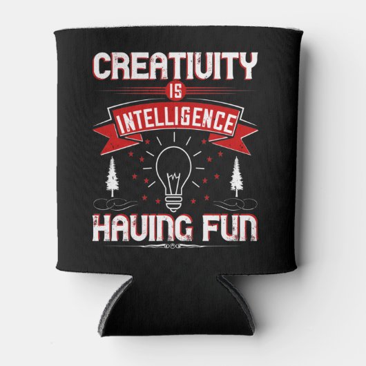 Motivering - Creativiteit is intelligentie Blikjeskoeler (Voorkant)