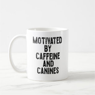 Motivering door cafeïne en kanijnen koffiemok