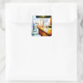 Motivering, logica om te rechtvaardigen vierkante sticker (Tas)