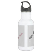 Motivering, slaperig buldog roze tong waterfles  (Achterkant)