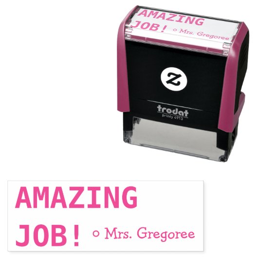 Motivering van "AMAZING JOB!" Rubberstempel Zelfinktende Stempel (In situ)