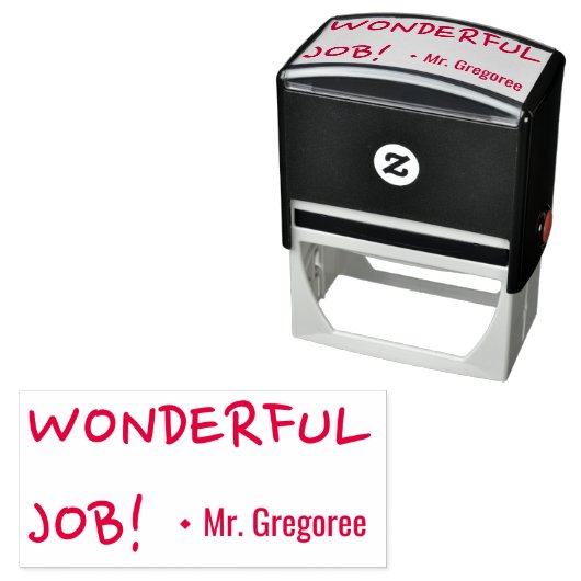 Motivering van "WONDERFUL JOB!" Educator Rubber St Zelfinktende Stempel (In situ)
