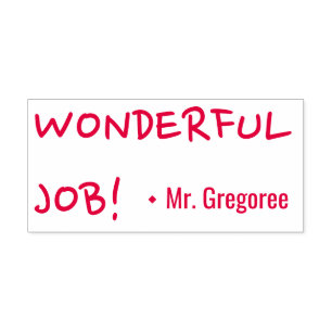 Motivering van "WONDERFUL JOB!" Educator Rubber St Zelfinktende Stempel