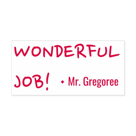 Motivering van "WONDERFUL JOB!" Educator Rubber St Zelfinktende Stempel (Design)