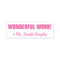 Motivering van "WONDERLIJK WERK!" Leraar Rubber St