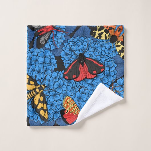 Motivering voor blauwe hydrangea bad handdoek (Wasdoekje)