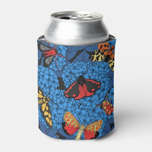 Motivering voor blauwe hydrangea blikjeskoeler (Blikje Voorkant)