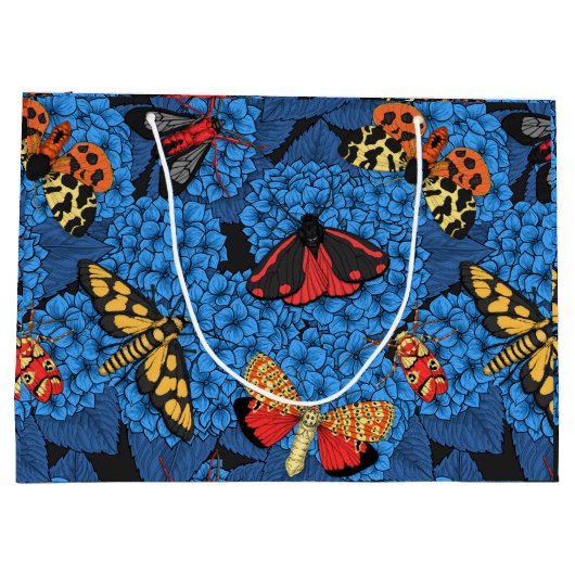 Motivering voor blauwe hydrangea groot cadeauzakje (Achterkant)