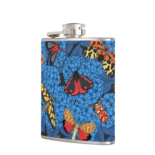 Motivering voor blauwe hydrangea heupfles (Links)