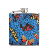 Motivering voor blauwe hydrangea heupfles (Voorkant)