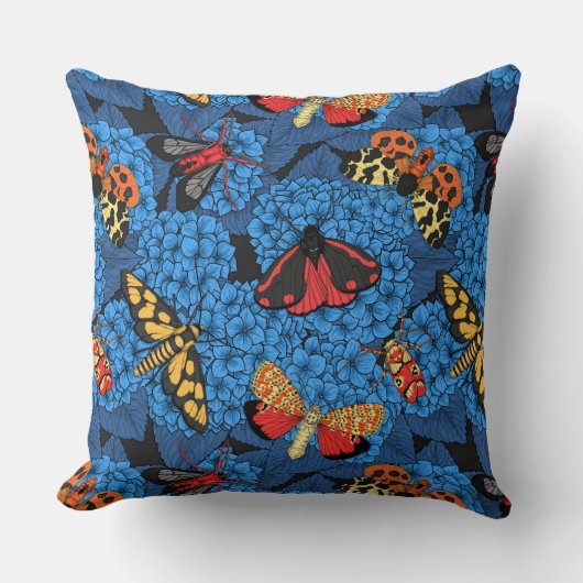 Motivering voor blauwe hydrangea kussen (Voorkant)