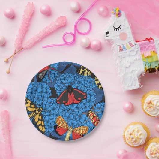 Motivering voor blauwe hydrangea papieren bordje (Feest)