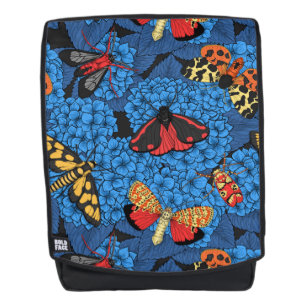 Motivering voor blauwe hydrangea rugtassen