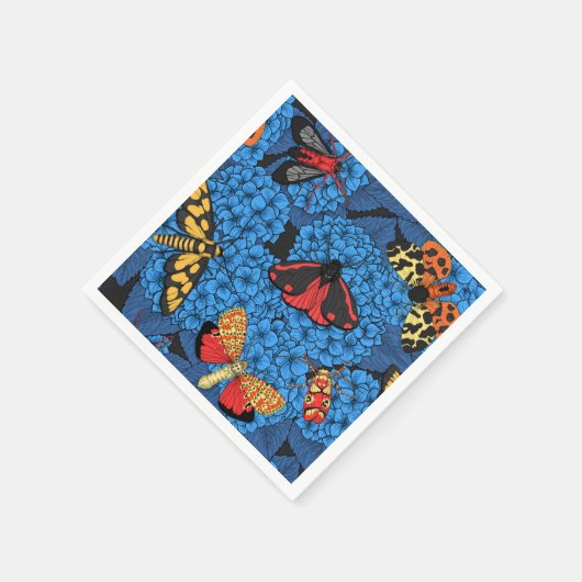 Motivering voor blauwe hydrangea servet (Hoek)