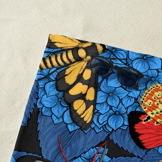 Motivering voor blauwe hydrangea strandlaken (In situ)