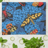 Motivering voor blauwe hydrangea theedoek (Gevouwen)