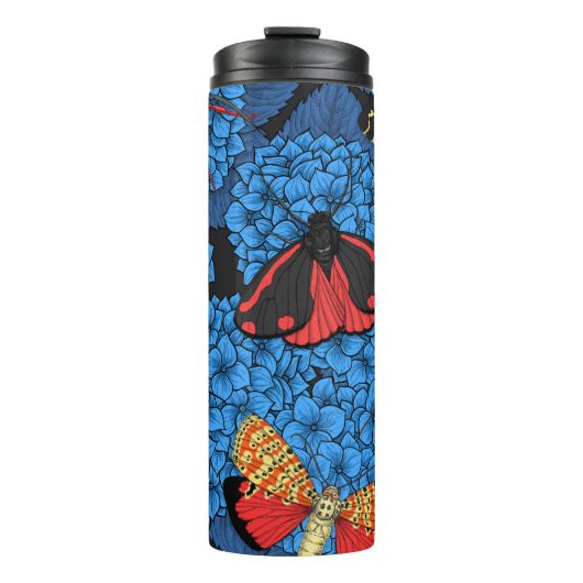 Motivering voor blauwe hydrangea thermosbeker (Voorkant)