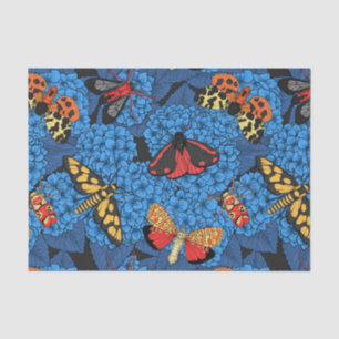 Motivering voor blauwe hydrangea tissuepapier