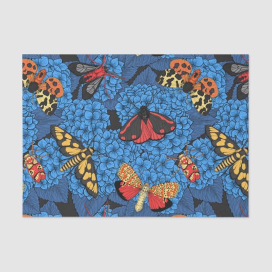 Motivering voor blauwe hydrangea tissuepapier (Voorkant)