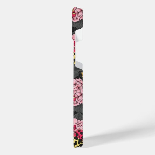 Motivering voor roze hydrangea iPhone hoesje (Linkerkant)