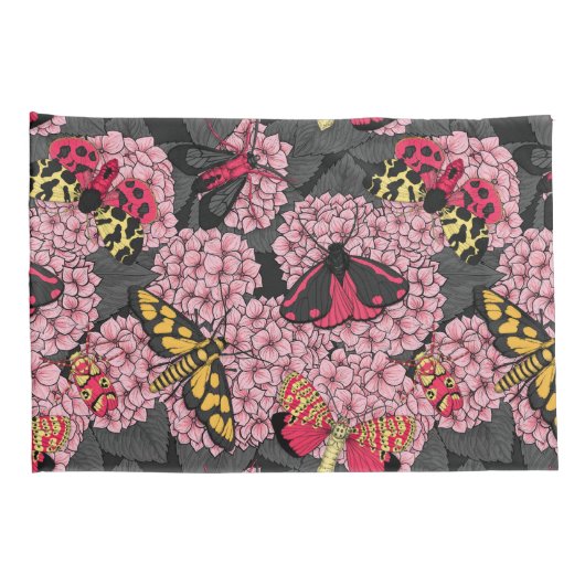 Motivering voor roze hydrangea kussensloop (Achterkant-Rechts)