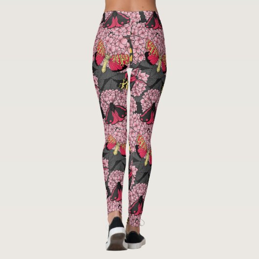 Motivering voor roze hydrangea leggings (Achterkant)