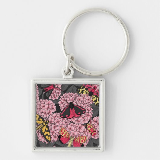 Motivering voor roze hydrangea sleutelhanger (Voorkant)