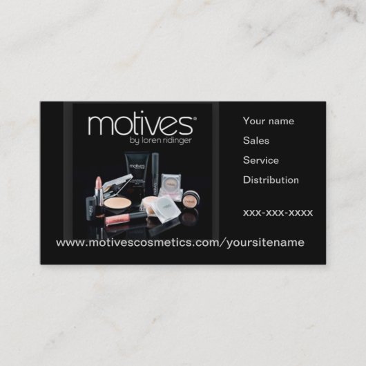 Motives Cosmetics Distributor Visitekaartje (Voorkant)