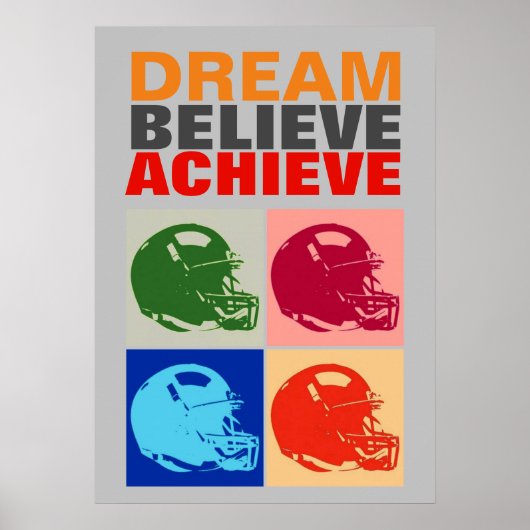 Motiviteitsdromen geloven bereiken Football Poster (Voorkant)