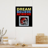 Motiviteitsdromen geloven bereiken Football Poster (Keuken)