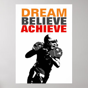 Motiviteitsdromen geloven bereiken Football Poster