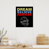 Motiviteitsdromen geloven bereiken Football Poster (Keuken)
