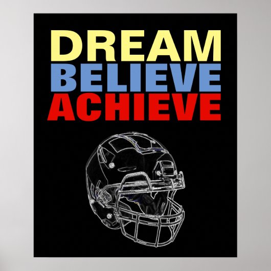 Motiviteitsdromen geloven bereiken Football Poster (Voorkant)
