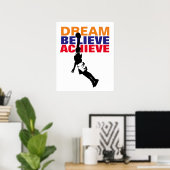 Motiviteitsdroom gelooft bereiken Basketball Poster (Thuiskantoor)