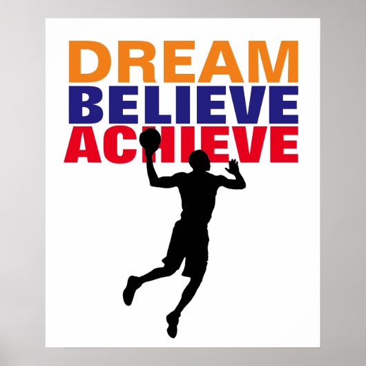 Motiviteitsdroom gelooft bereiken Basketball Poster (Voorkant)
