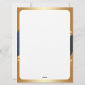 Motivo dorado de Navidad con fondo azul Feestdagenkaart (Achterkant)