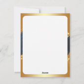 Motivo dorado de Navidad con fondo azul Feestdagenkaart (Achterkant)