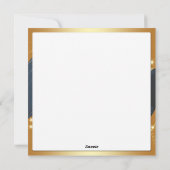 Motivo dorado de Navidad con fondo azul Feestdagenkaart (Achterkant)