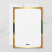 Motivo dorado de Navidad con fondo verde Feestdagenkaart (Achterkant)