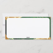 Motivo dorado de Navidad con fondo verde Feestdagenkaart (Achterkant)