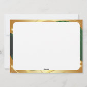 Motivo dorado de Navidad con fondo verde Feestdagenkaart (Achterkant)