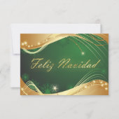 Motivo dorado de Navidad con fondo verde Kaart (Voorkant)