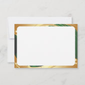 Motivo dorado de Navidad con fondo verde Kaart (Achterkant)