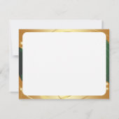 Motivo dorado de Navidad con fondo verde Kaart (Achterkant)