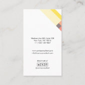 motivo geométrico minimalista moderno amarillo visitekaartje (Achterkant)