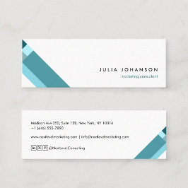 motivo geométrico minimalista moderno azul mini visitekaartje