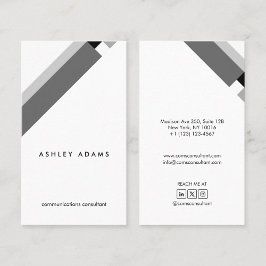 motivo geométrico minimalista moderno blanco gris visitekaartje