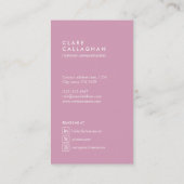 motivo geométrico minimalista moderno rosa visitekaartje (Achterkant)
